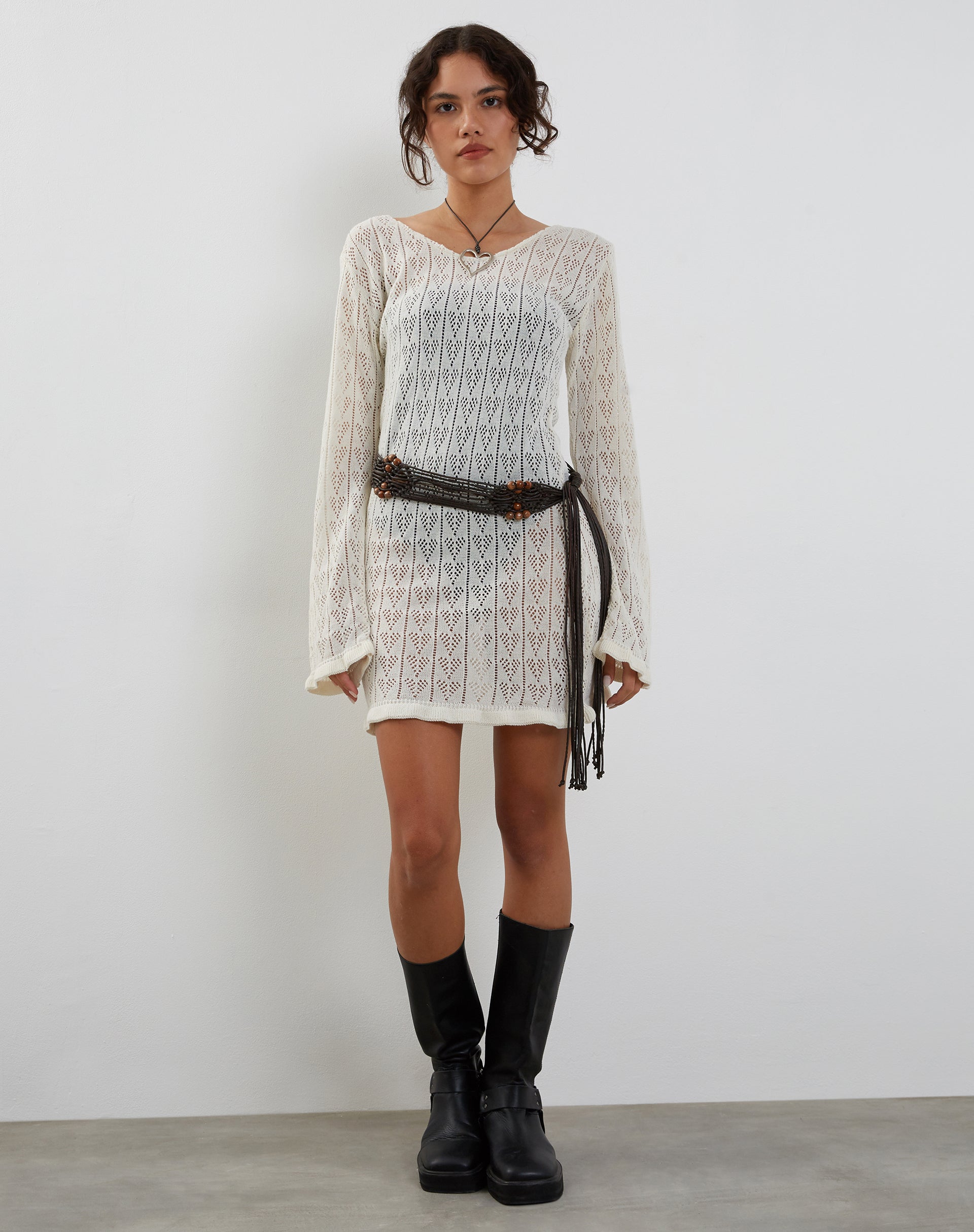 Immagine di Rue Mini Dress in maglia avorio