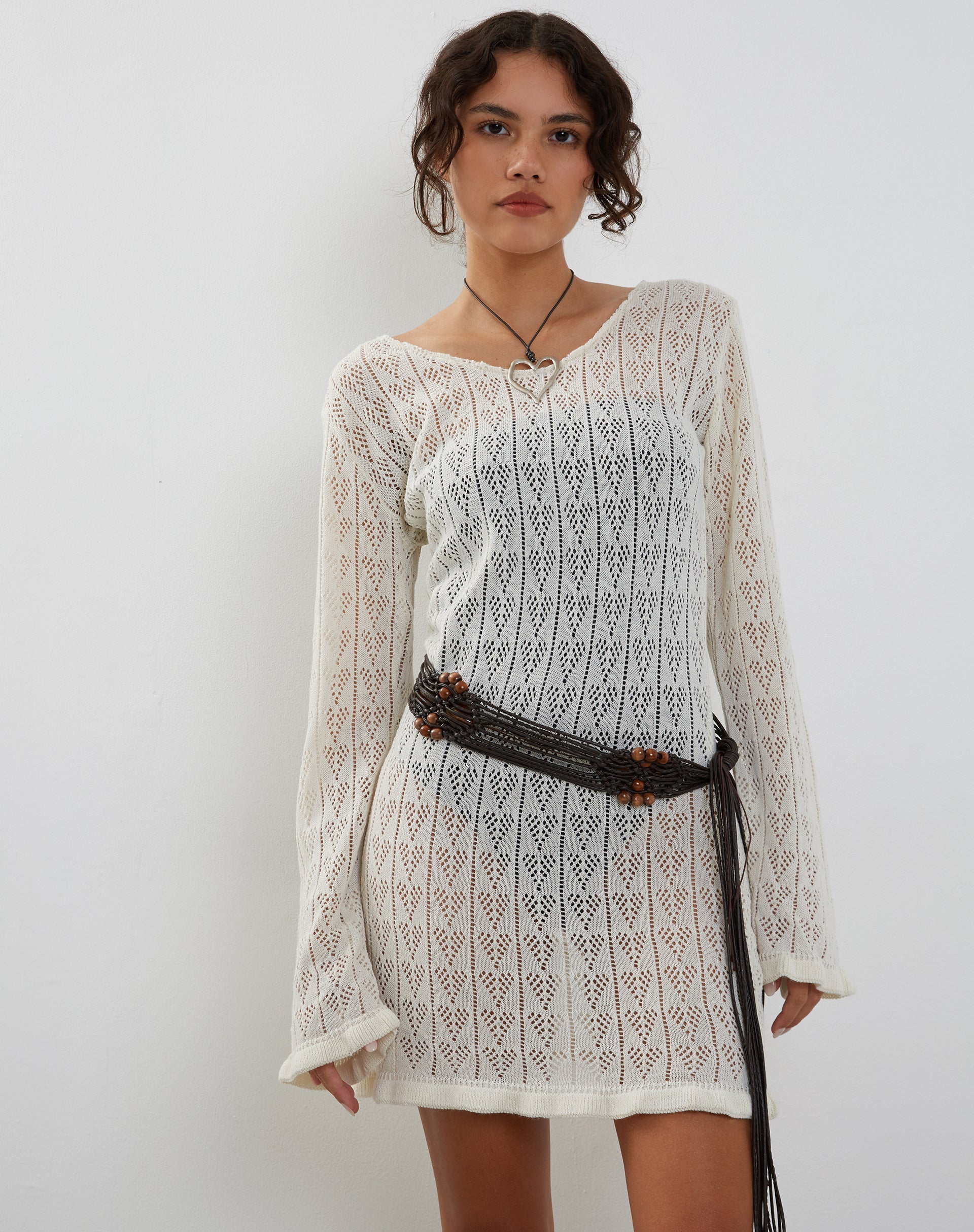 Immagine di Rue Mini Dress in maglia avorio