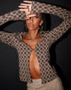 Immagine di MOTEL X IRIS Ruix Top in Chain Tangle Marrone Scuro