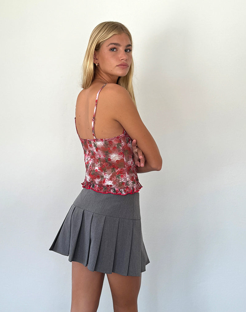 Immagine di Rumaysa Top in pizzo stampato Cherry