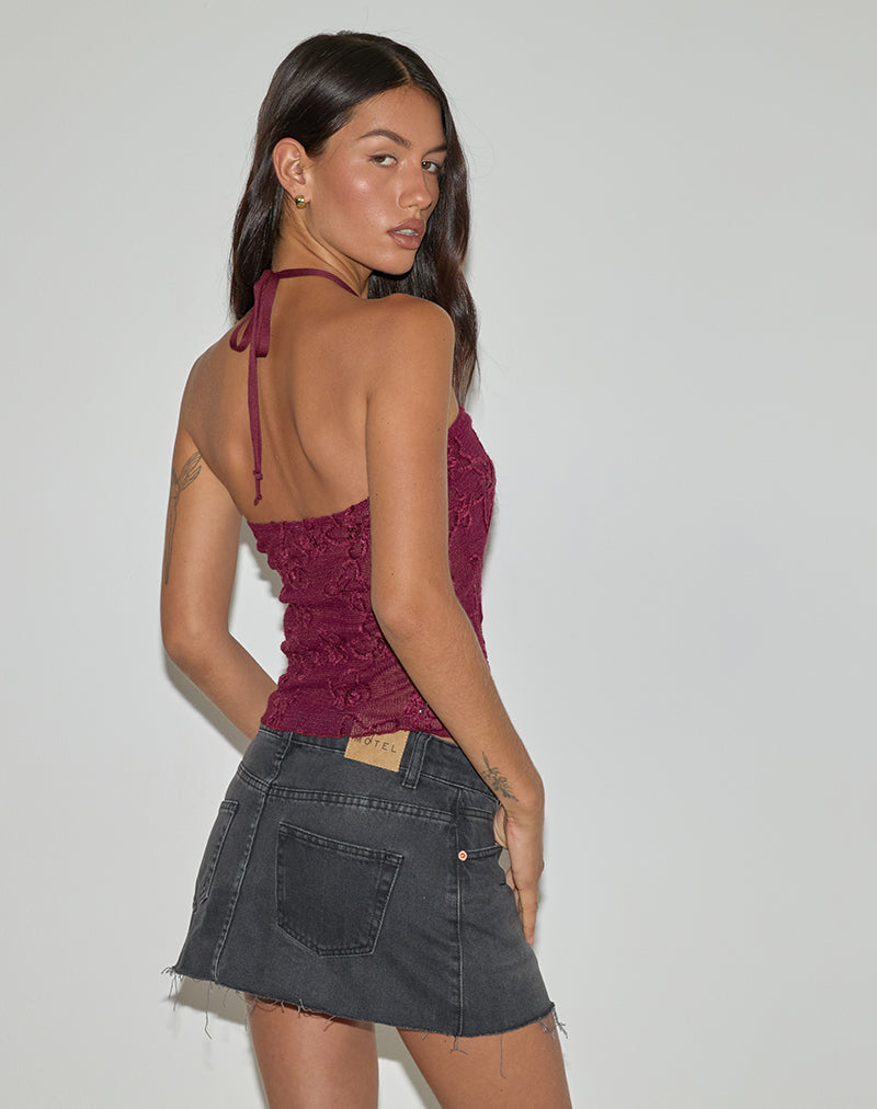 Immagine di Ruwi - Top in maglia con paillettes - Borgogna