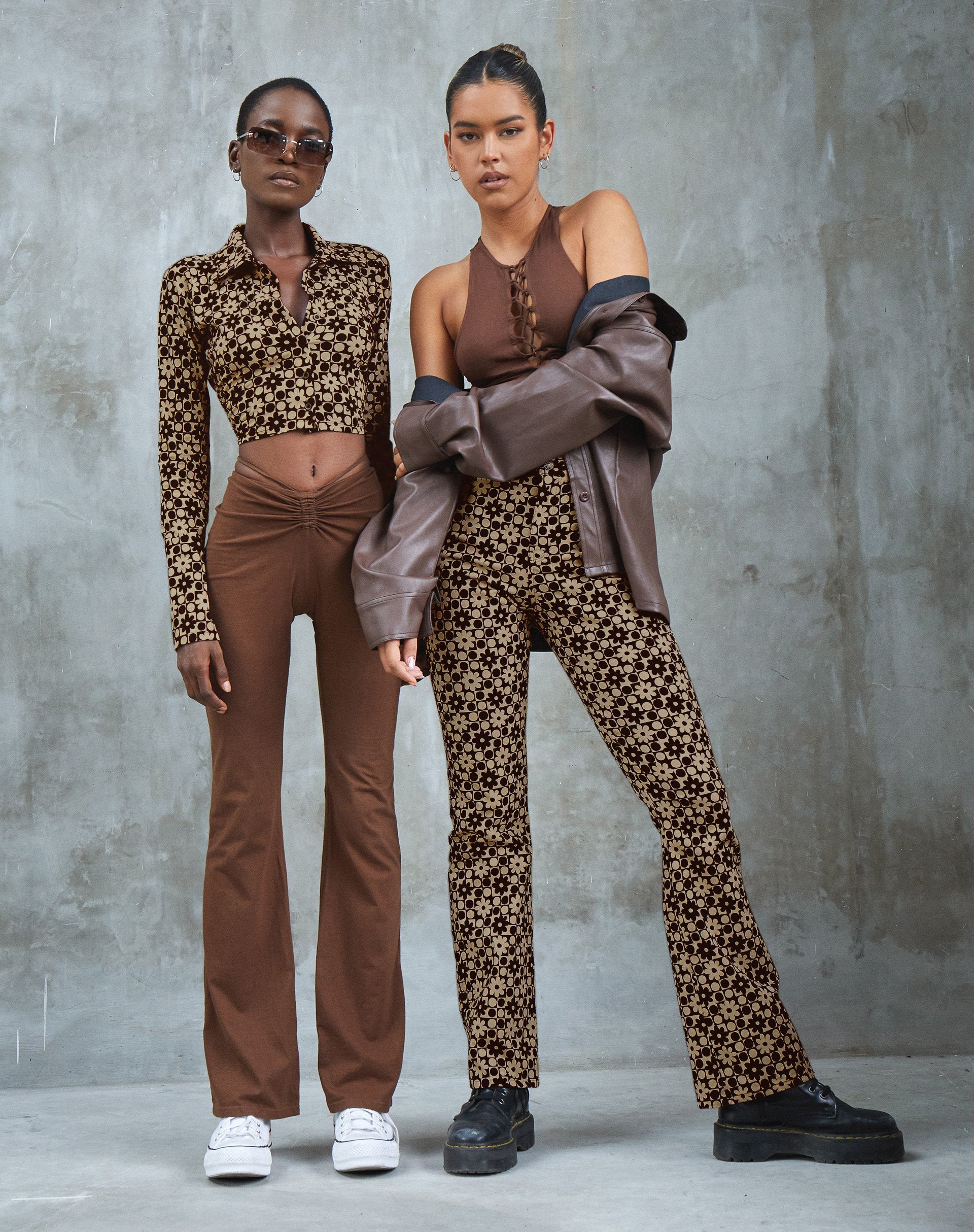 Immagine di Zoven Pantalone svasato in patchwork Daisy Brown
