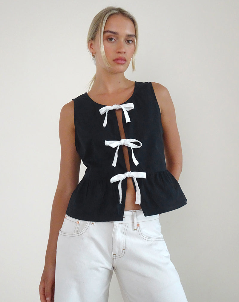 Immagine di Ryoti Top in Tap Shoe con fiocchi bianco sporco