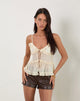 Immagine di Raeya Tie Front Cami Top in chiffon crema