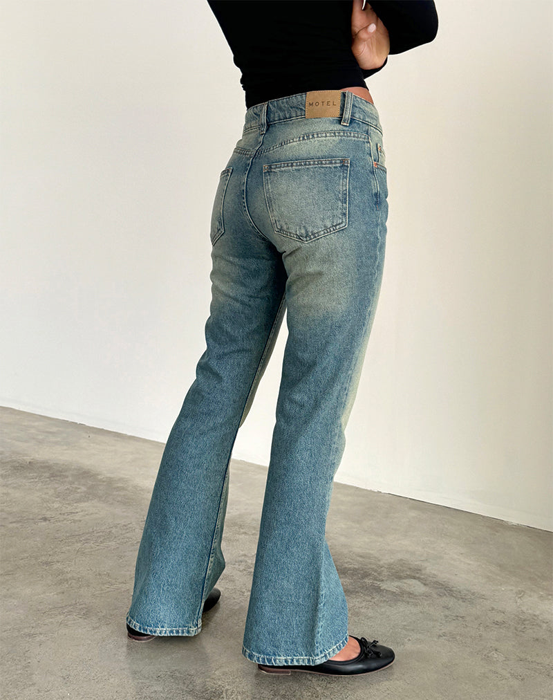 Immagine di Rigid Jeans a vita bassa in verde mare