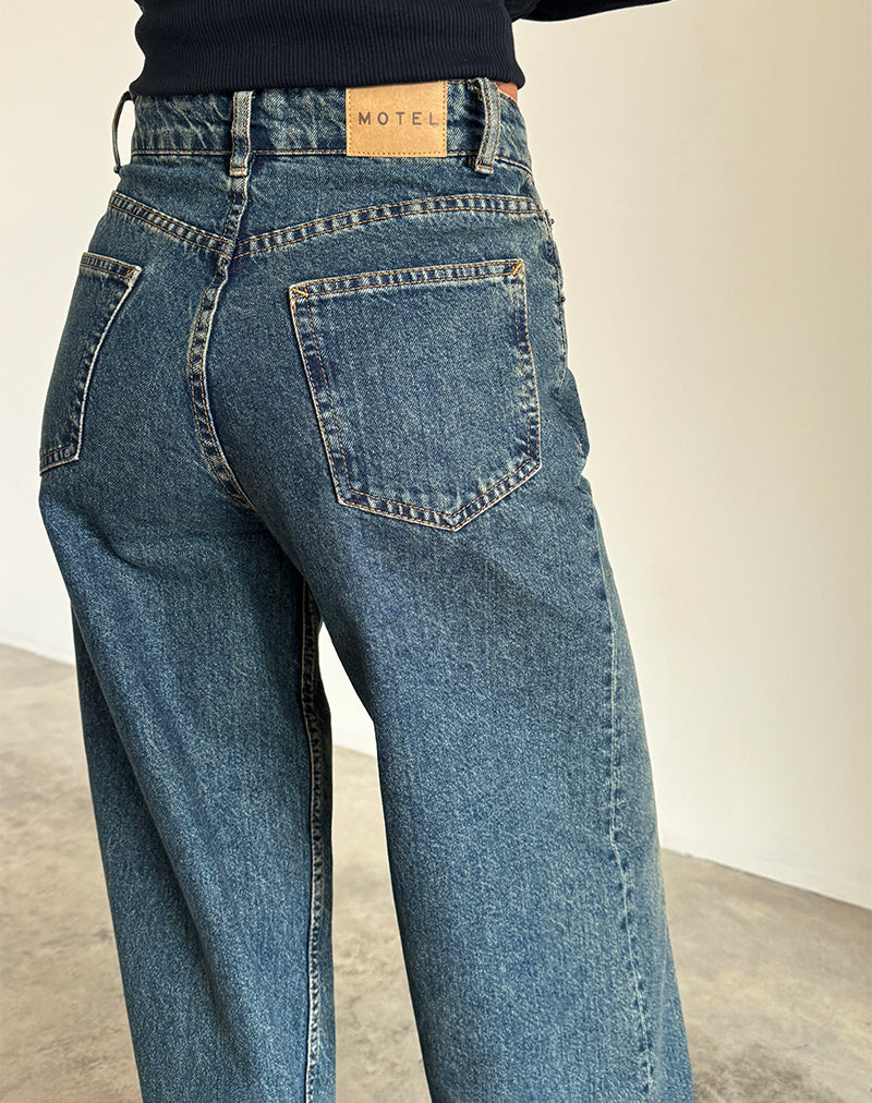 Immagine di Jeans Roomy Extra Wide in Marrone Blu Acido