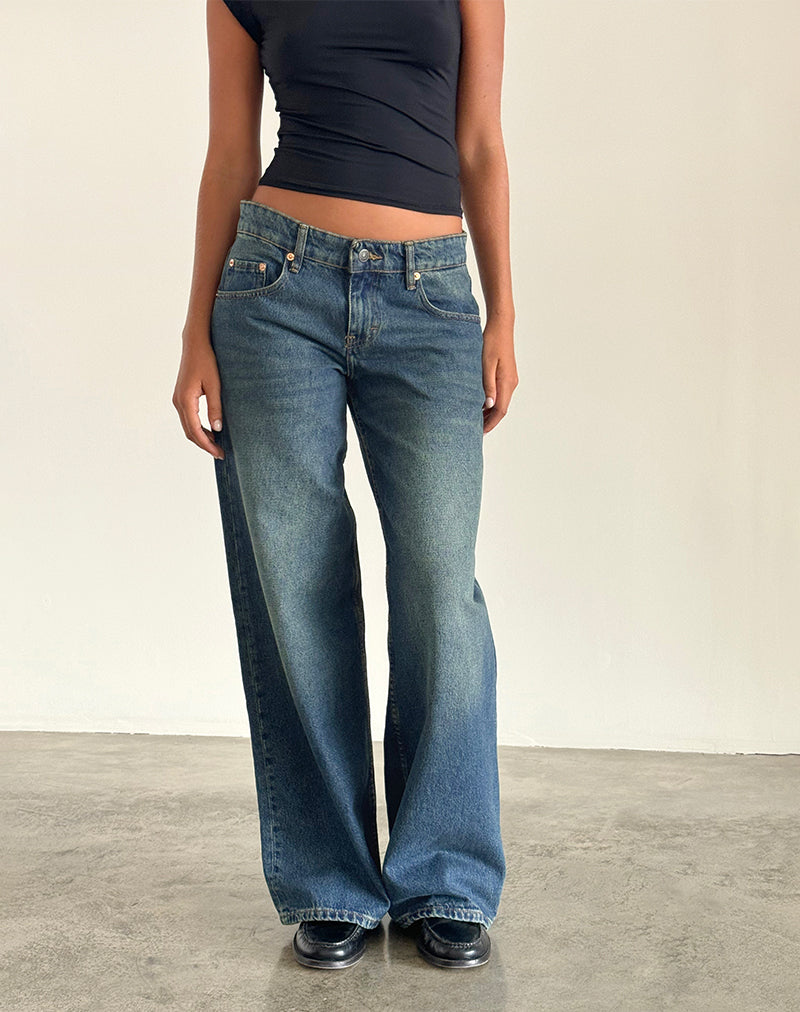 Immagine di Roomy Jeans extra larghi a vita bassa in blu brillante