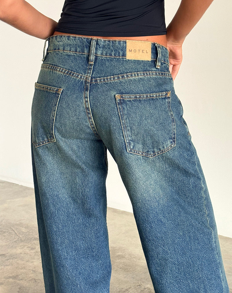Immagine di Roomy Jeans extra larghi a vita bassa in blu brillante
