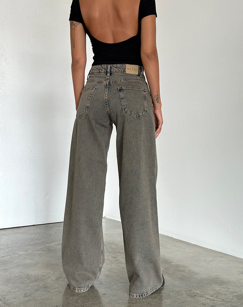 Immagine di Roomy Jeans extra larghi a vita bassa in blu terra