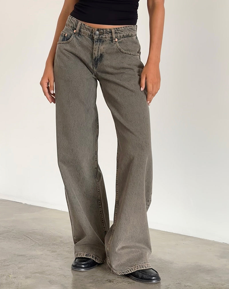 Immagine di Roomy Jeans extra larghi a vita bassa in blu terra