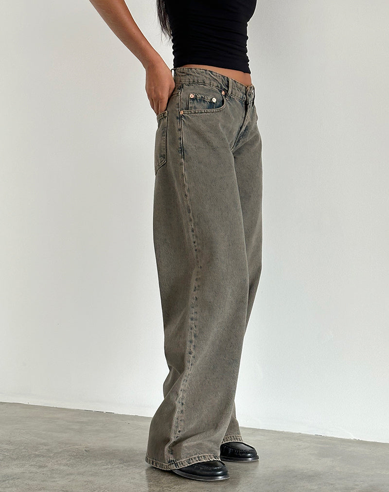Immagine di Roomy Jeans extra larghi a vita bassa in blu terra
