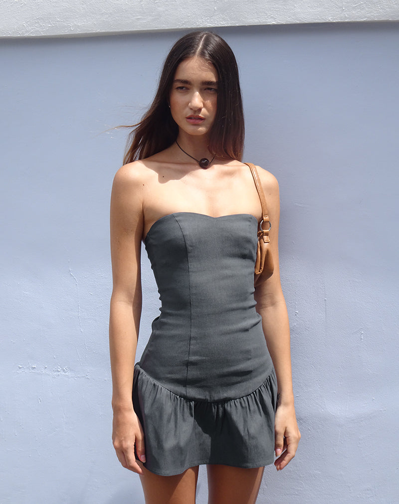 Immagine di Sabina Mini Abito a Fascia in Grigio Antracite
