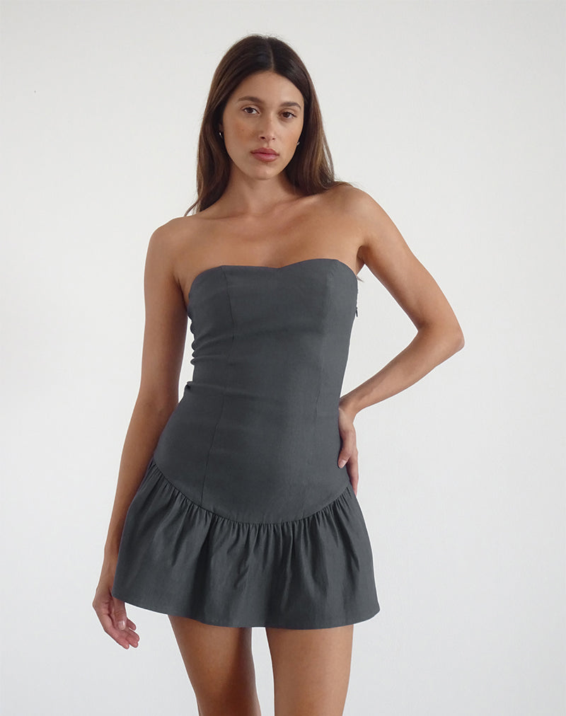 Immagine di Sabina Mini Abito a Fascia in Grigio Antracite