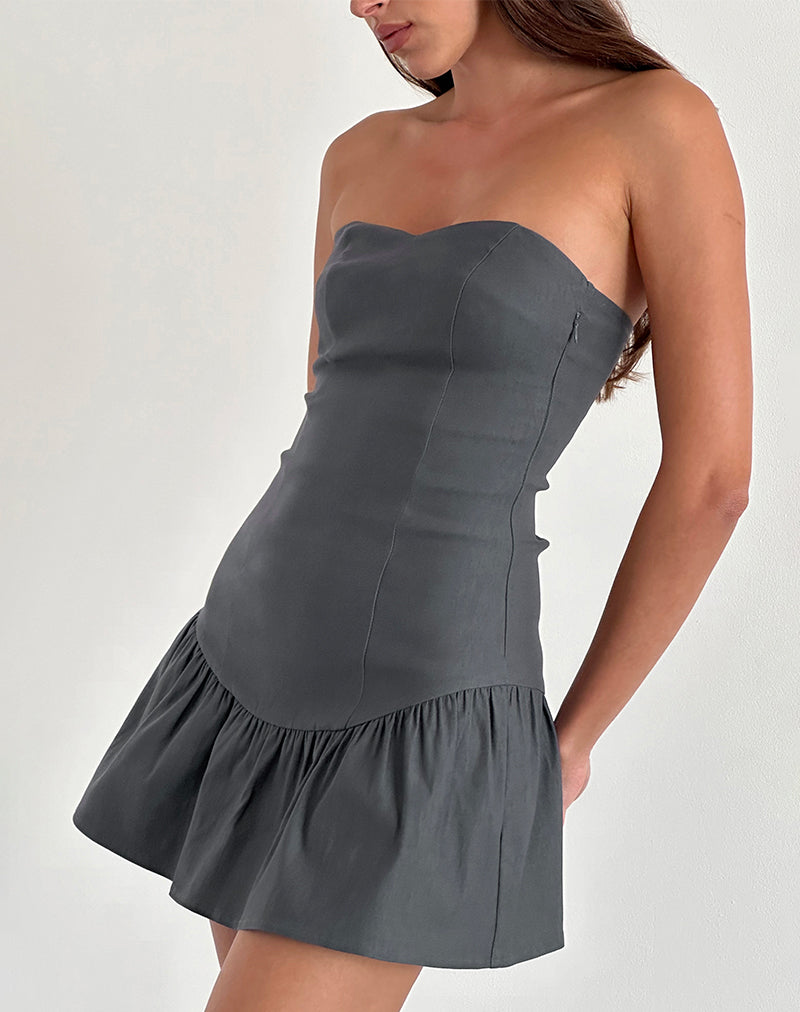 Immagine di Sabina Mini Abito a Fascia in Grigio Antracite