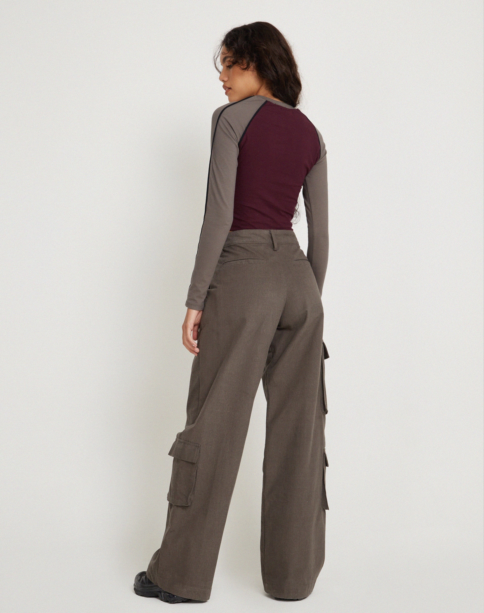 Immagine di Sachiel Top a maniche lunghe in Oxblood Cloudburst Nero