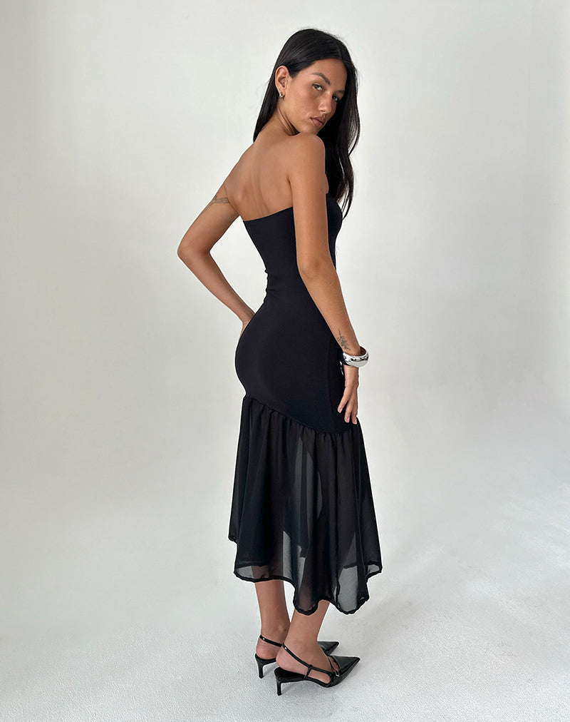 Immagine di Sachiko Maxi Abito a Fascia in Chiffon Jersey Nero