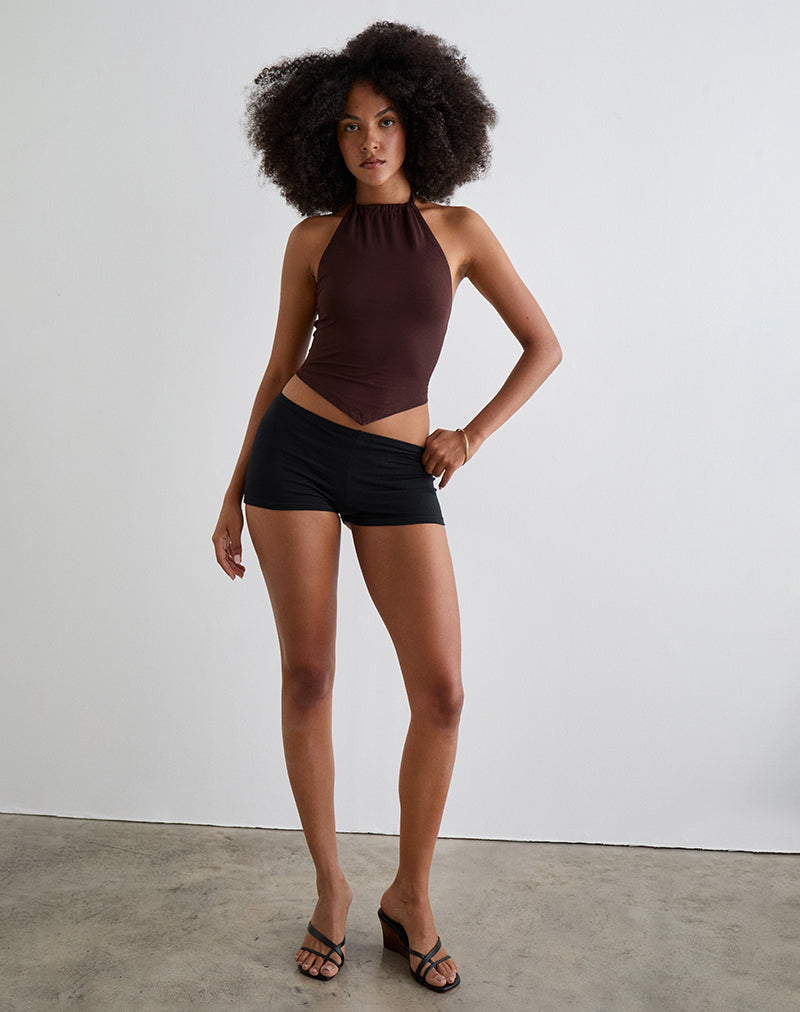 Immagine di Sadra Halter Top in jersey di rayon Bitter Chocolate