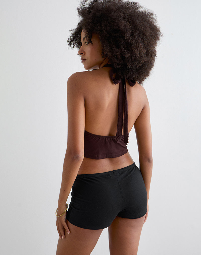 Immagine di Sadra Halter Top in jersey di rayon Bitter Chocolate