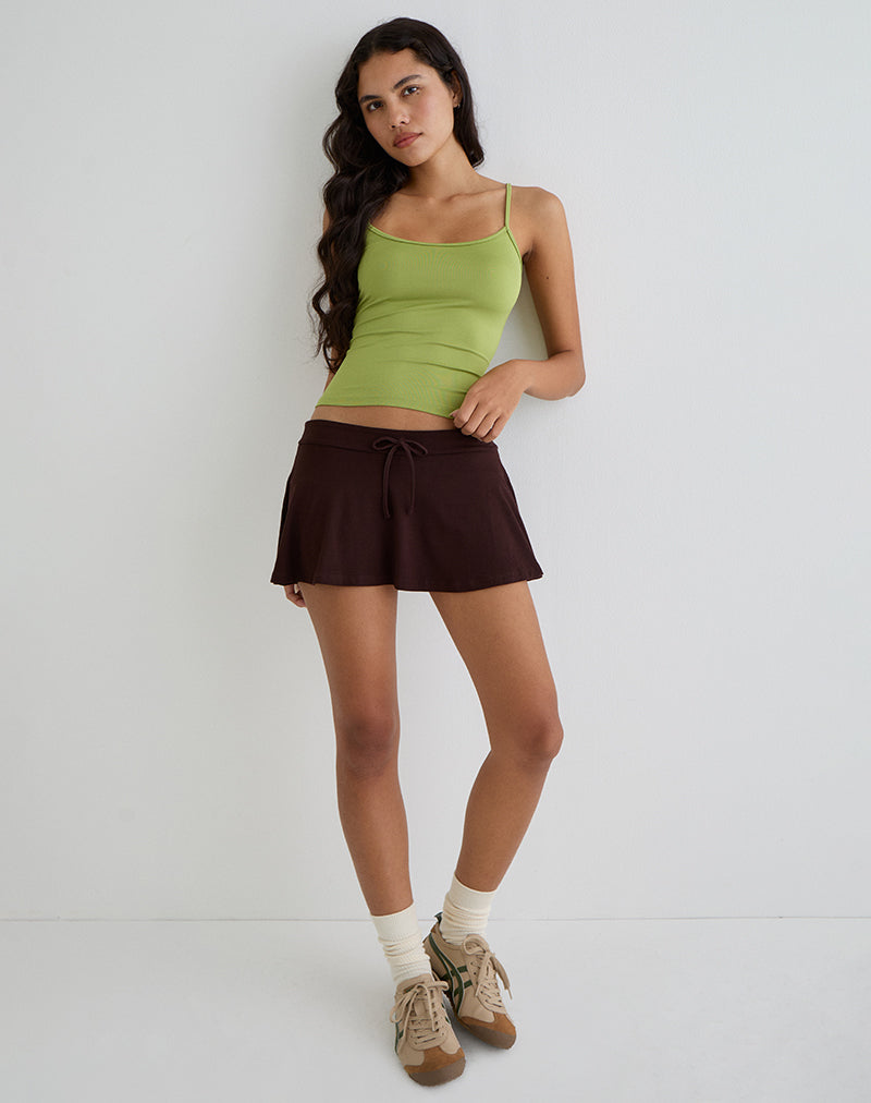Saeko Micro Skort in cioccolato amaro