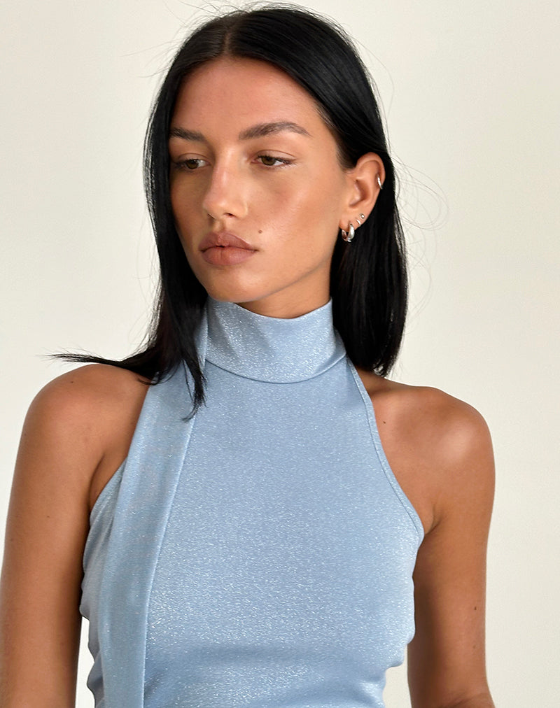 Immagine di Saeran Top a collo alto in Blue Shimmer