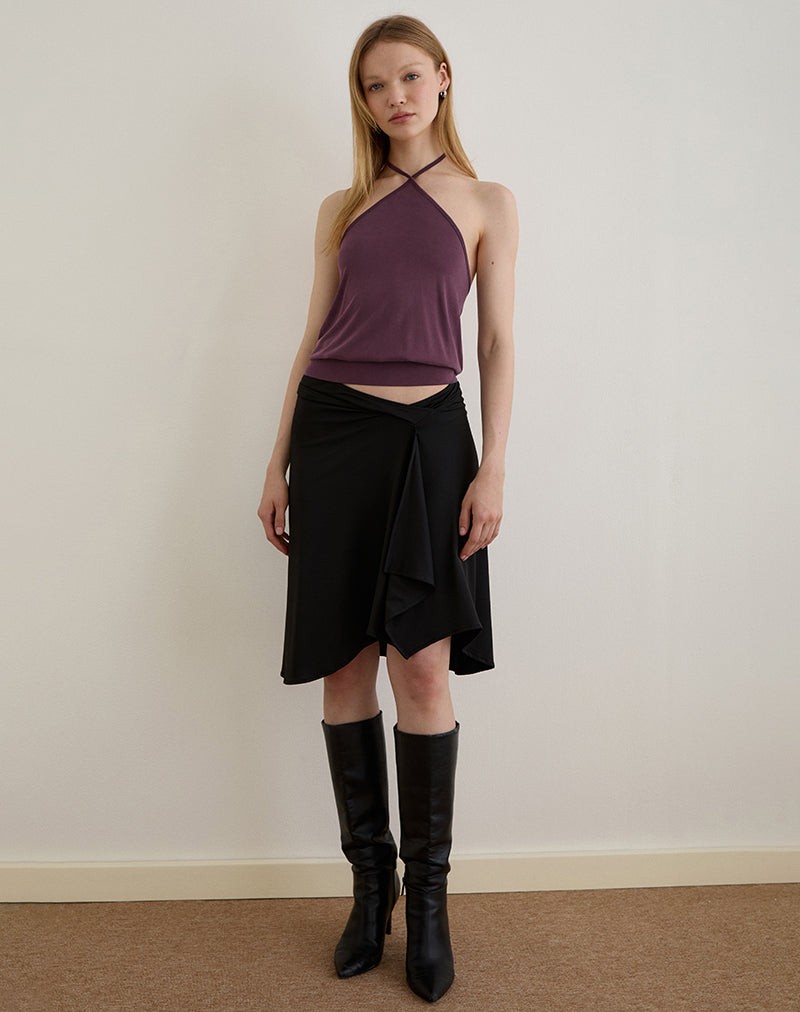 Immagine di Saerin Halter Top in Cupro Deep Purple