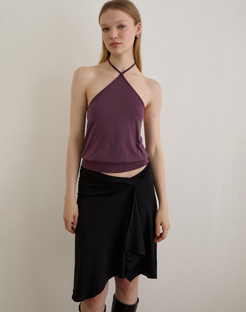 Top Saerin in cupro viola intenso