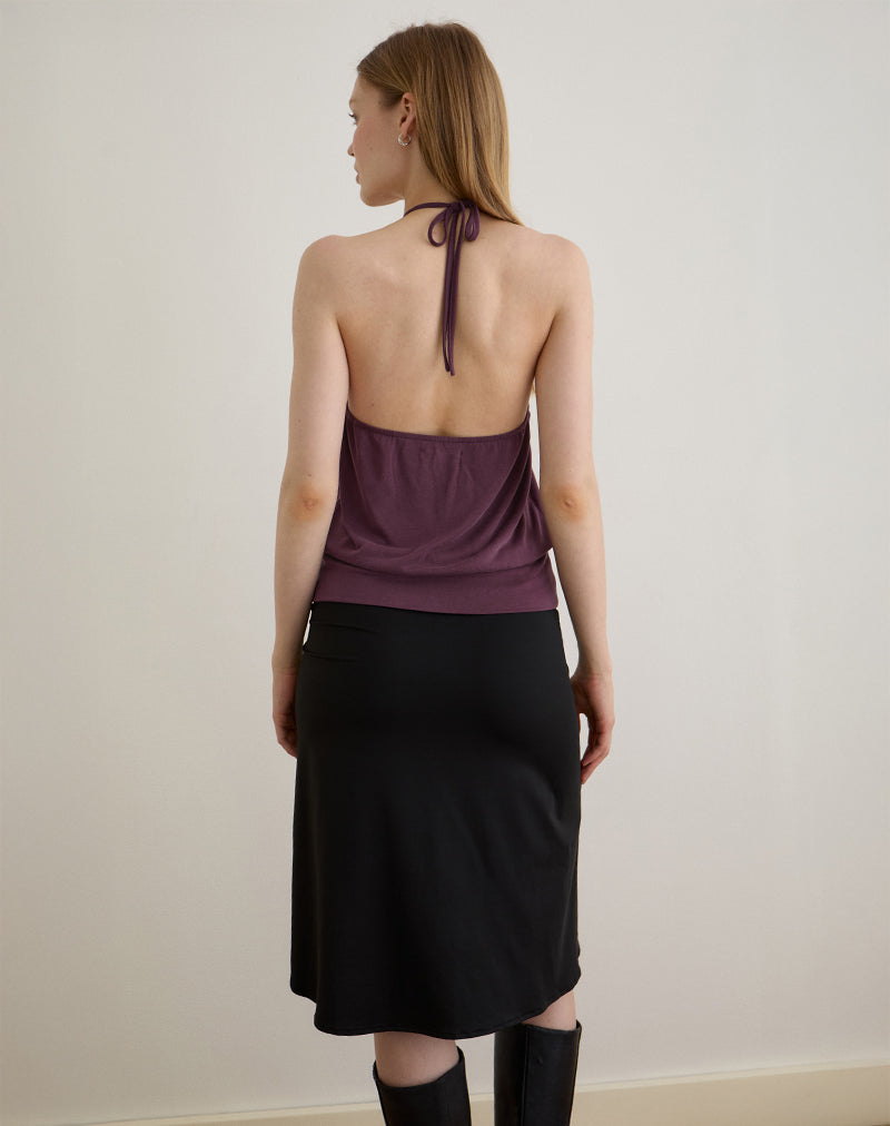 Immagine di Saerin Halter Top in Cupro Deep Purple