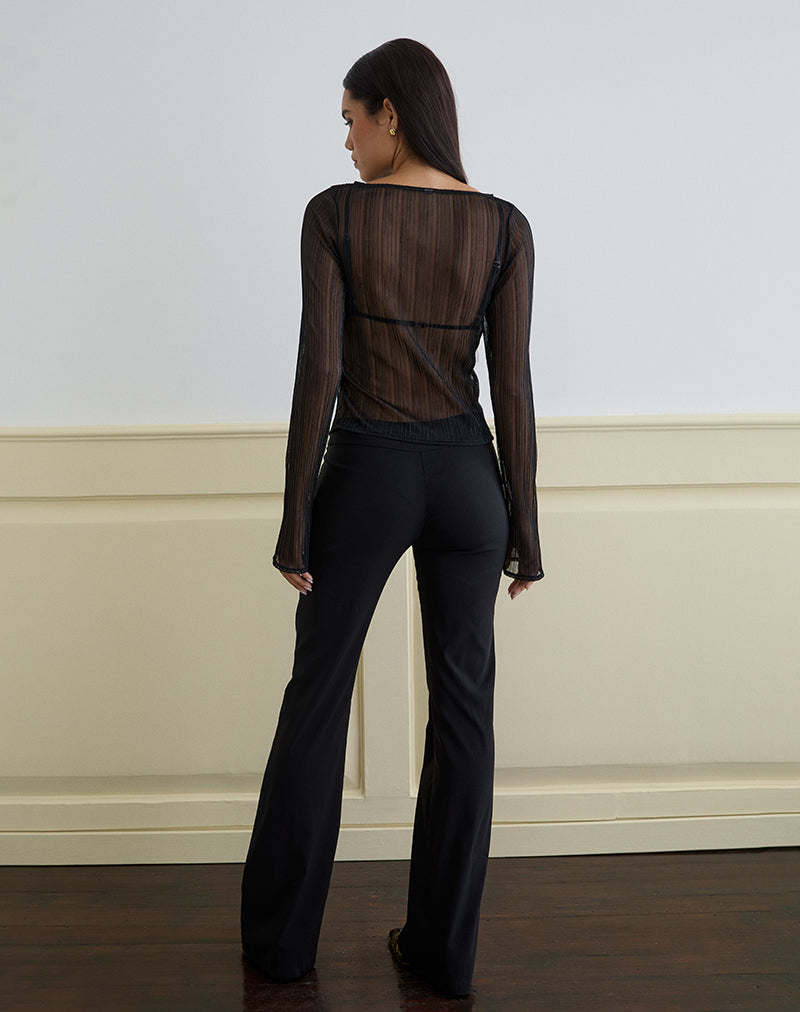 Immagine di Saezuru Top in Chiffon Plisse Shimmer Nero