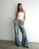 Immagine di Roomy Extra Wide Low Rise Jeans in Extreme Blue Green
