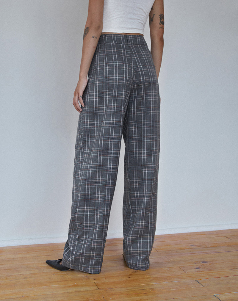 Immagine di Sakaria Pantalone a gamba larga in grigio check