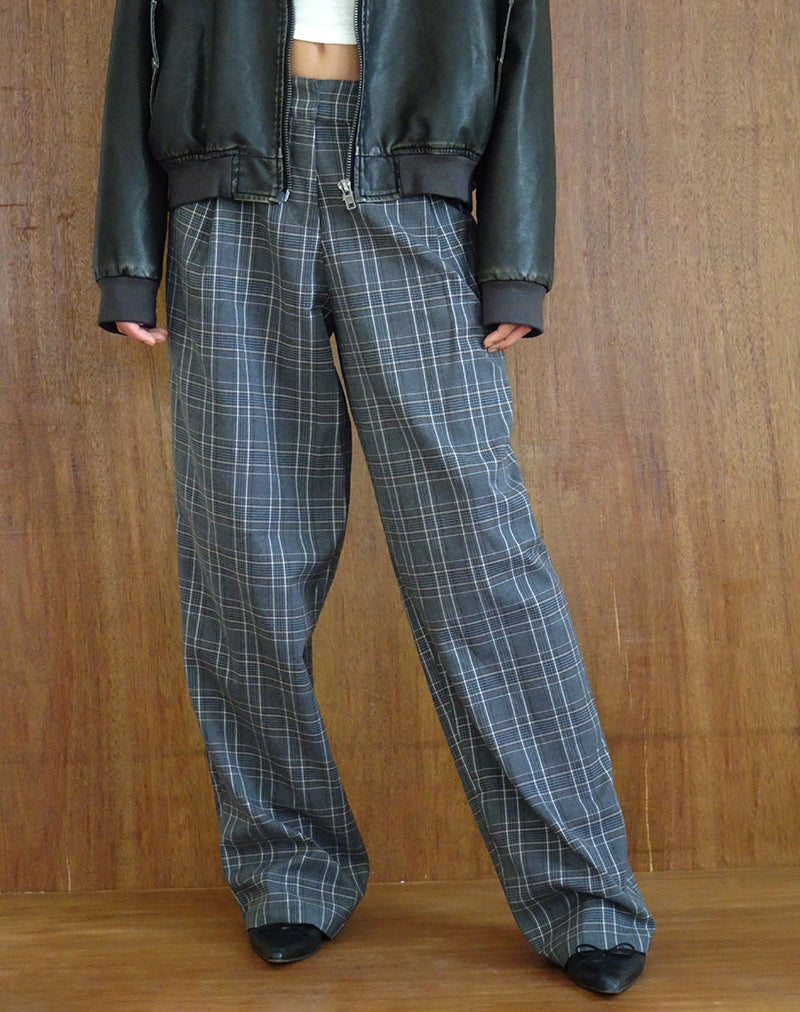 Immagine di Sakaria Pantalone a gamba larga in grigio check