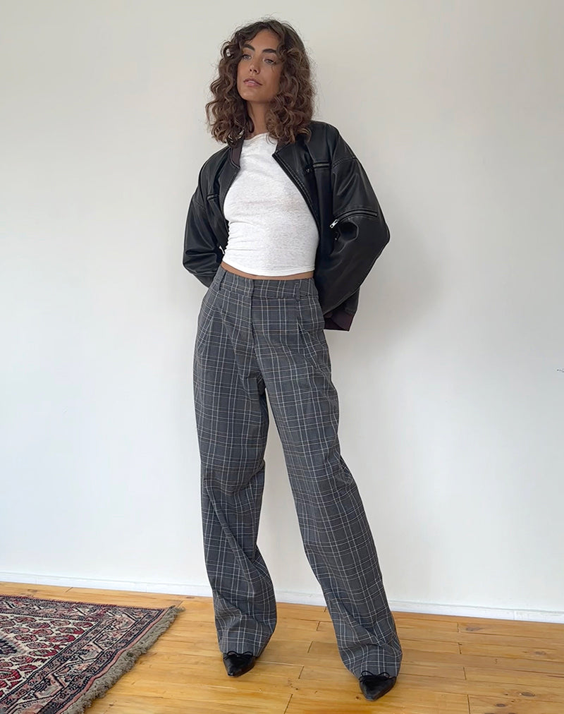 Immagine di Sakaria Pantalone a gamba larga in grigio check