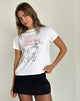 Immagine di Saki Tee in bianco con grafica barboncino