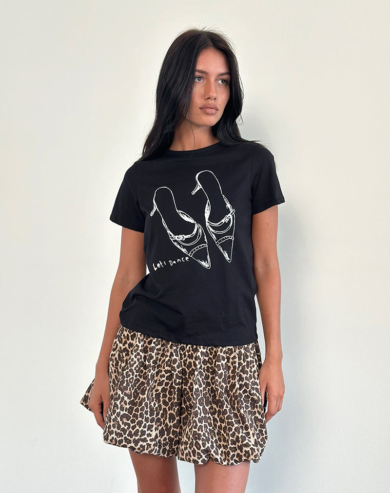 Immagine di Saki Tee nera con stampa Lets Dance