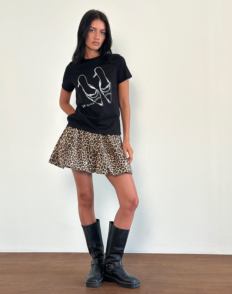 Saki Tee in nero con stampa Lets Dance