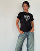 Immagine di Saki Tee in nero con tintura Love Tie Dye