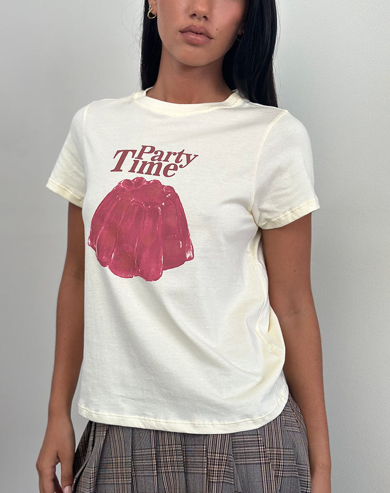 Immagine di Saki Tee in latticello con stampa Party Time