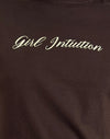Marrone cioccolato con stampa Girl Intuition