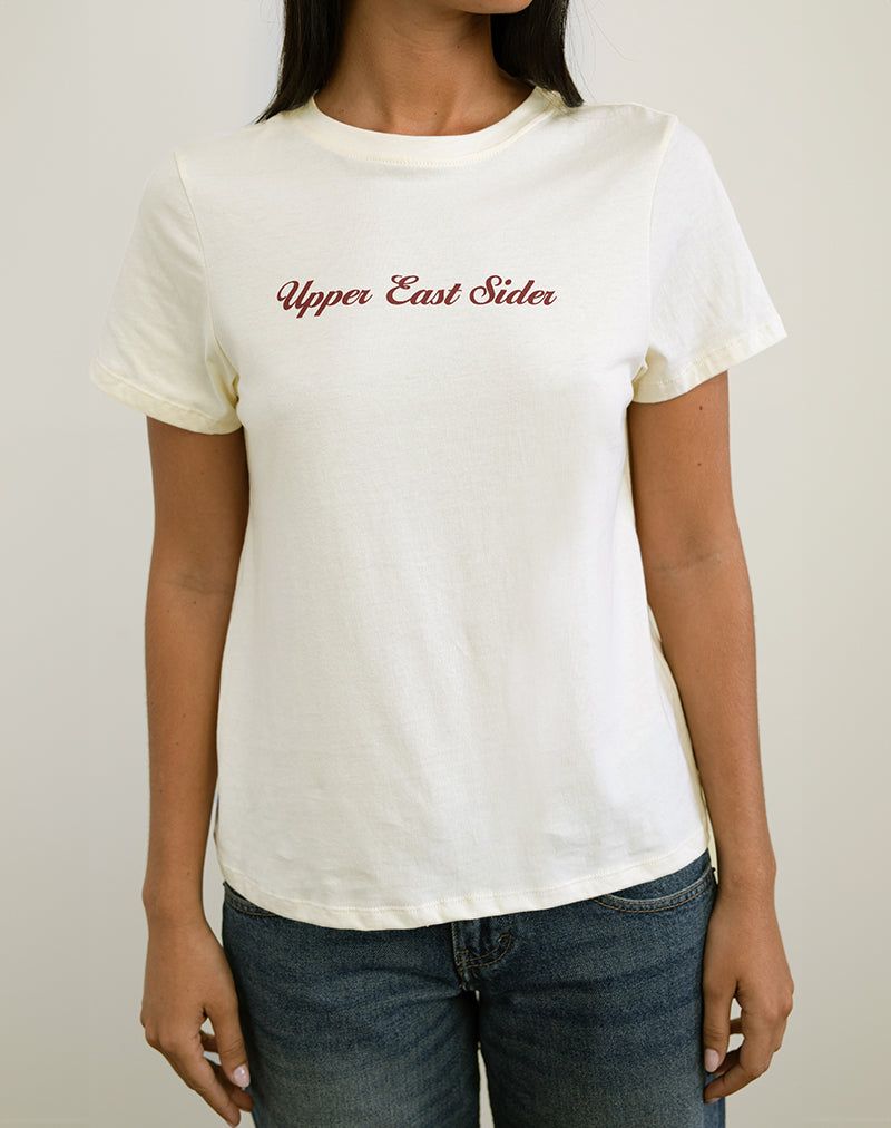 Immagine di Saki Tee in avorio con stampa Upper East Sider
