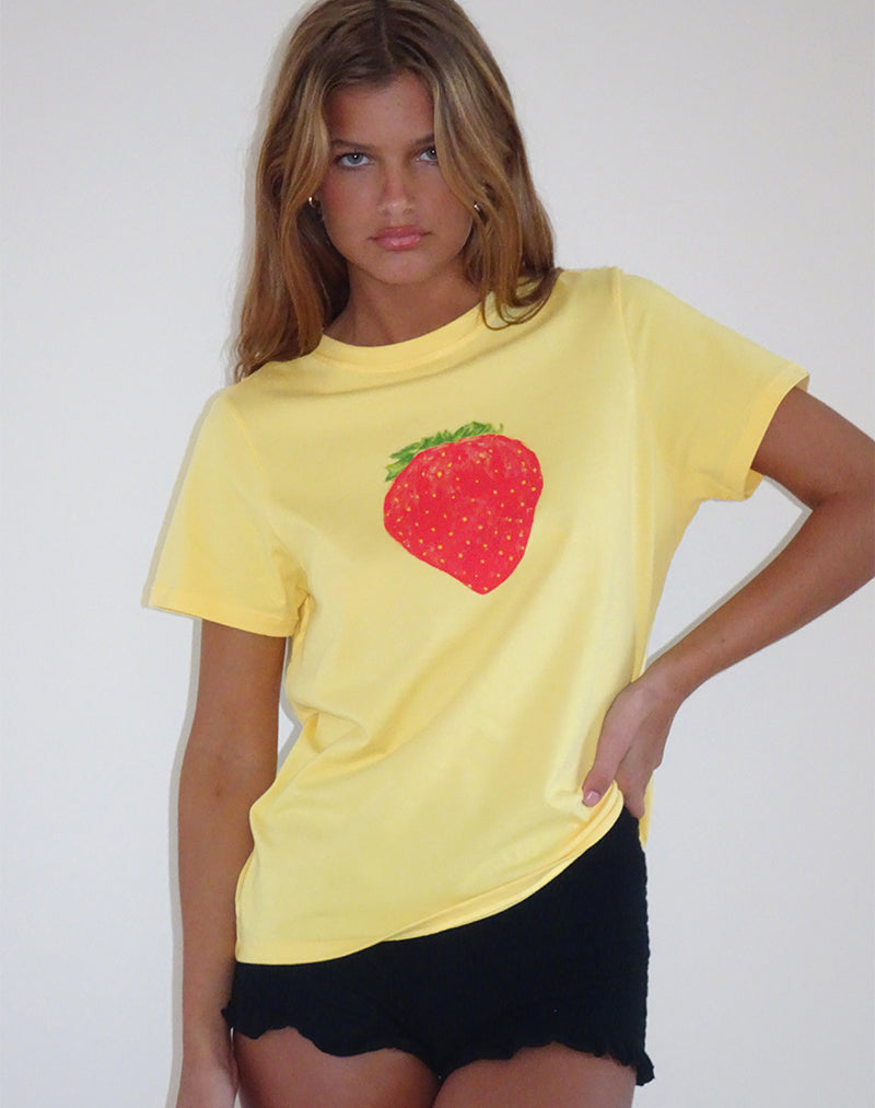 Saki Tee in Lemonade oversize Strawberry