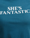 Blu Mediterraneo con slogan She's Fantastic