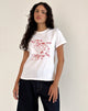 immagine di Saki Tee in bianco e rosso reale Euro Summer
