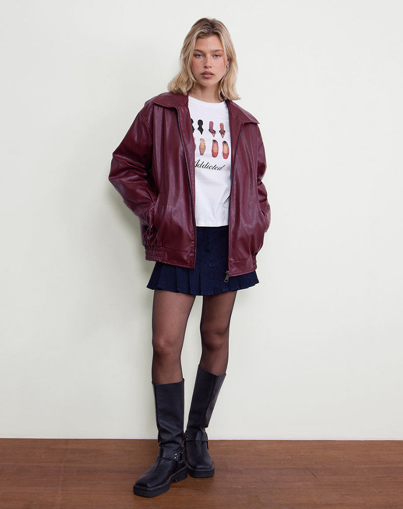 Immagine di Saki Tee in bianco con stampa di Shoe Addicted