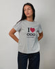 Immagine della t-shirt Saki in marna grigia con grafica I Love OOO