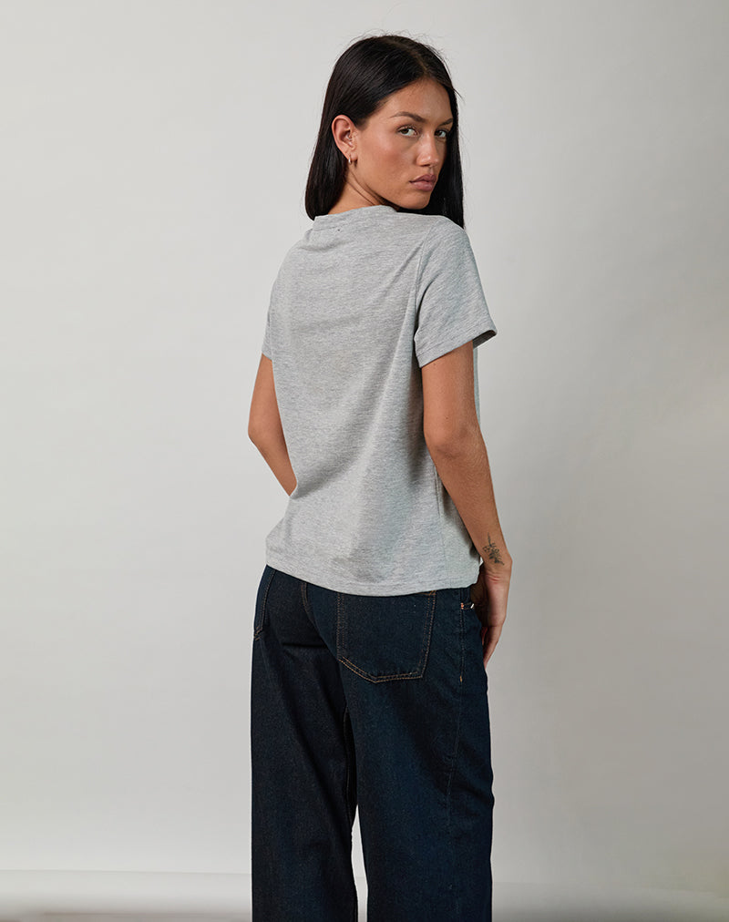 Immagine della t-shirt Saki in marna grigia con grafica I Love OOO