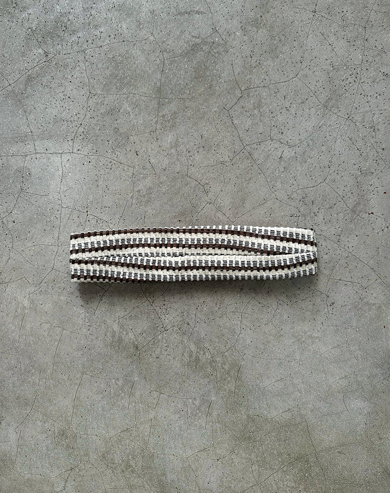 Immagine di Sala Headband in Brown Stripe Textured Rib