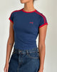 Immagine di Salda Top in Navy con logo e bordino rosso Adrenaline