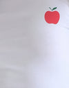 Bianco Navy Binding Stampa mela rossa