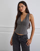 Immagine di Salpa Plunge Top in Charcoal sartoriale