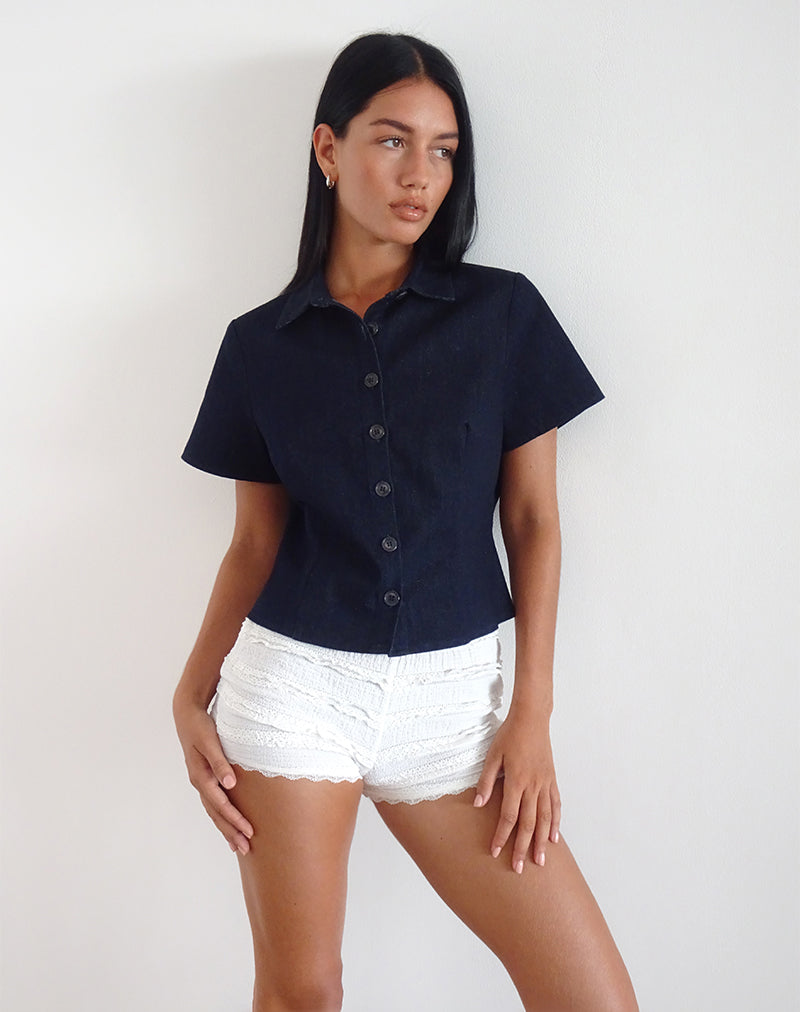 Immagine della camicia Samas in indaco scuro